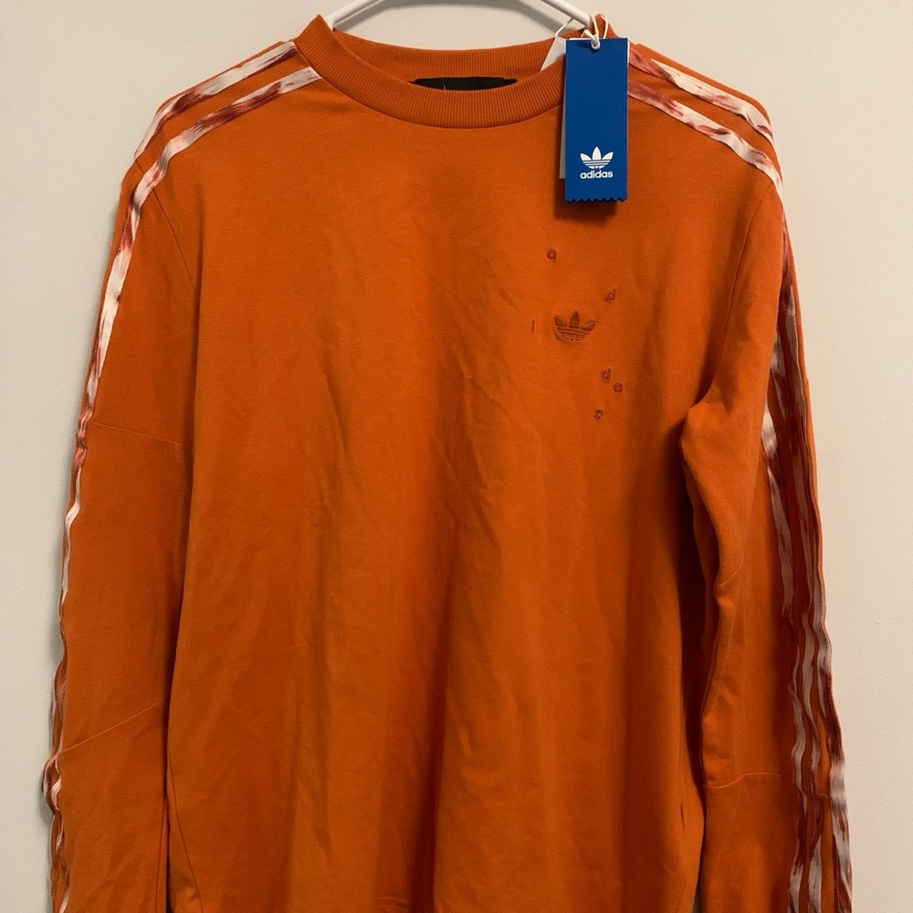 Orange adidas t shirt, long sleeve